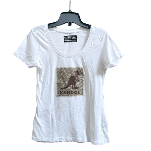 Kangol White Woman TShirt size M Scroop Neck From Pets- - Picture 2 of 11